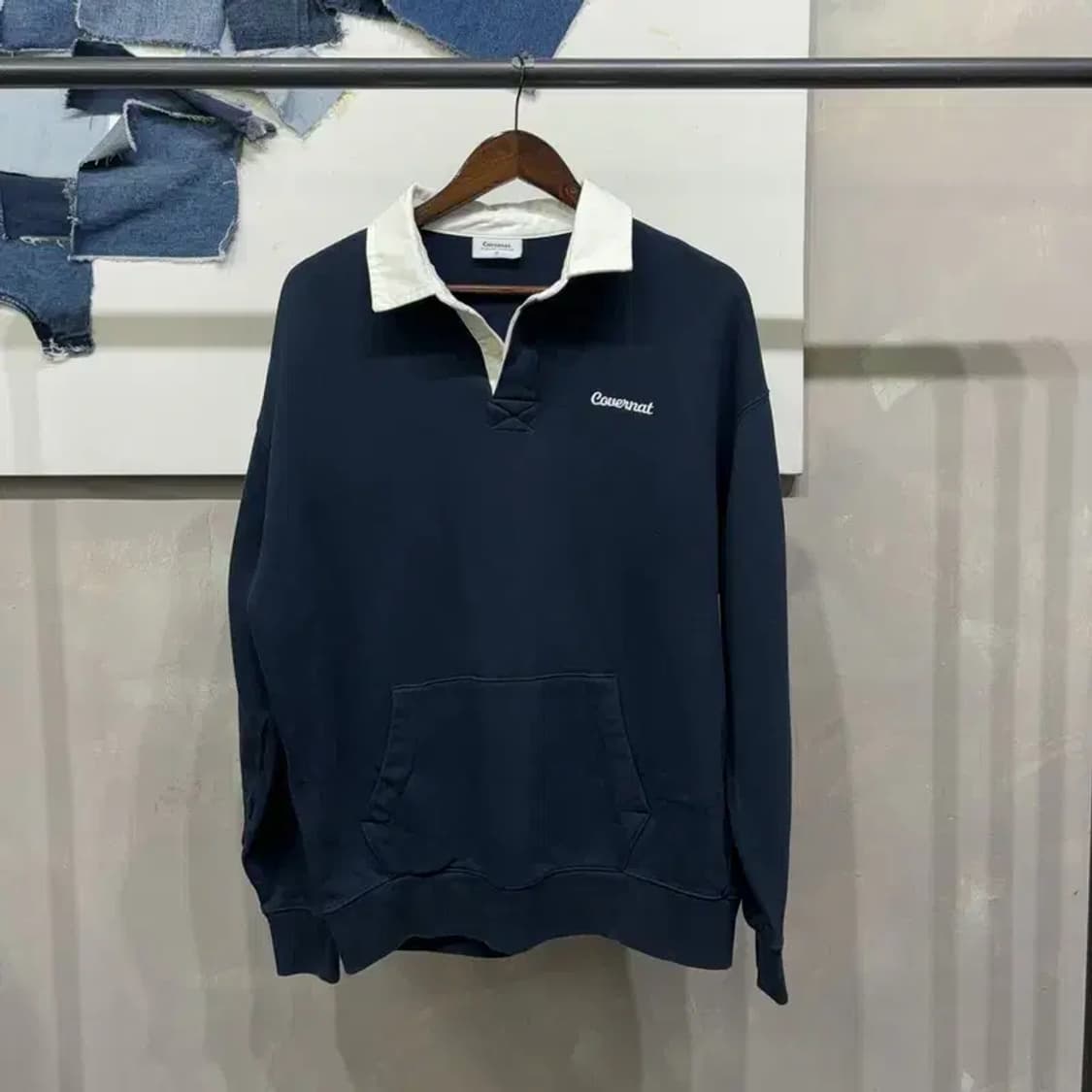 (110) 커버낫 캐주얼 헨리넥 카라 맨투맨 긴팔 티 상품이미지1