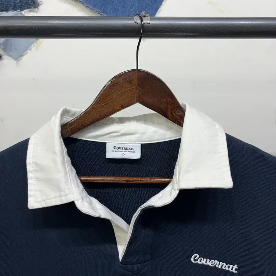 (110) 커버낫 캐주얼 헨리넥 카라 맨투맨 긴팔 티 상품이미지2