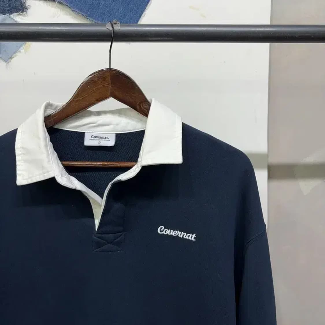 (110) 커버낫 캐주얼 헨리넥 카라 맨투맨 긴팔 티 상품이미지3