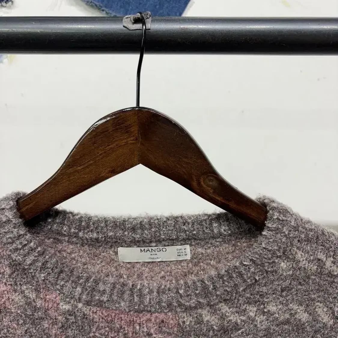 (95) 망고 캐주얼 체크 울 라운드 니트 상품이미지2