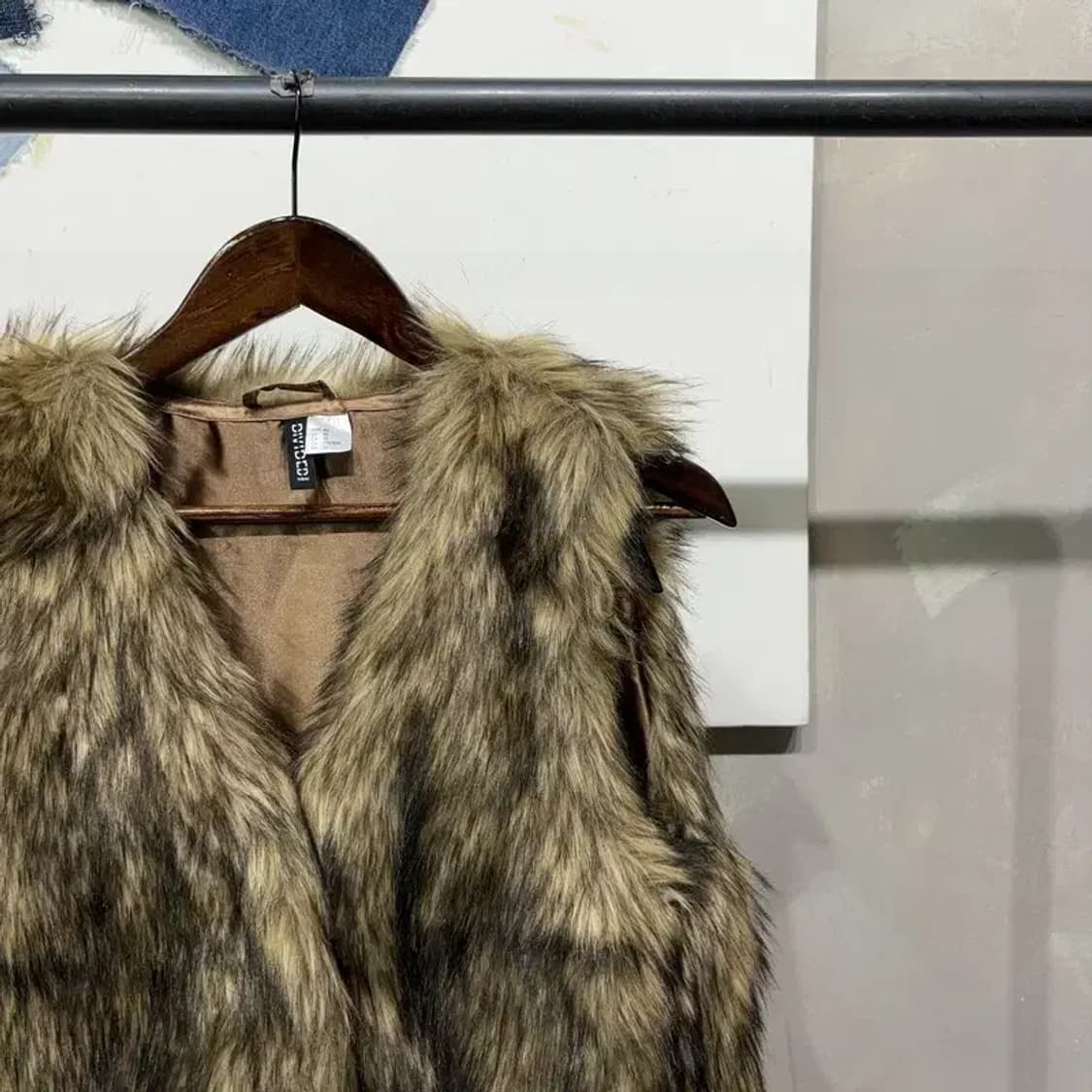 (95) H.M 흐앤므 여성 캐주얼 브라운 퍼 베스트 조끼 상품이미지3