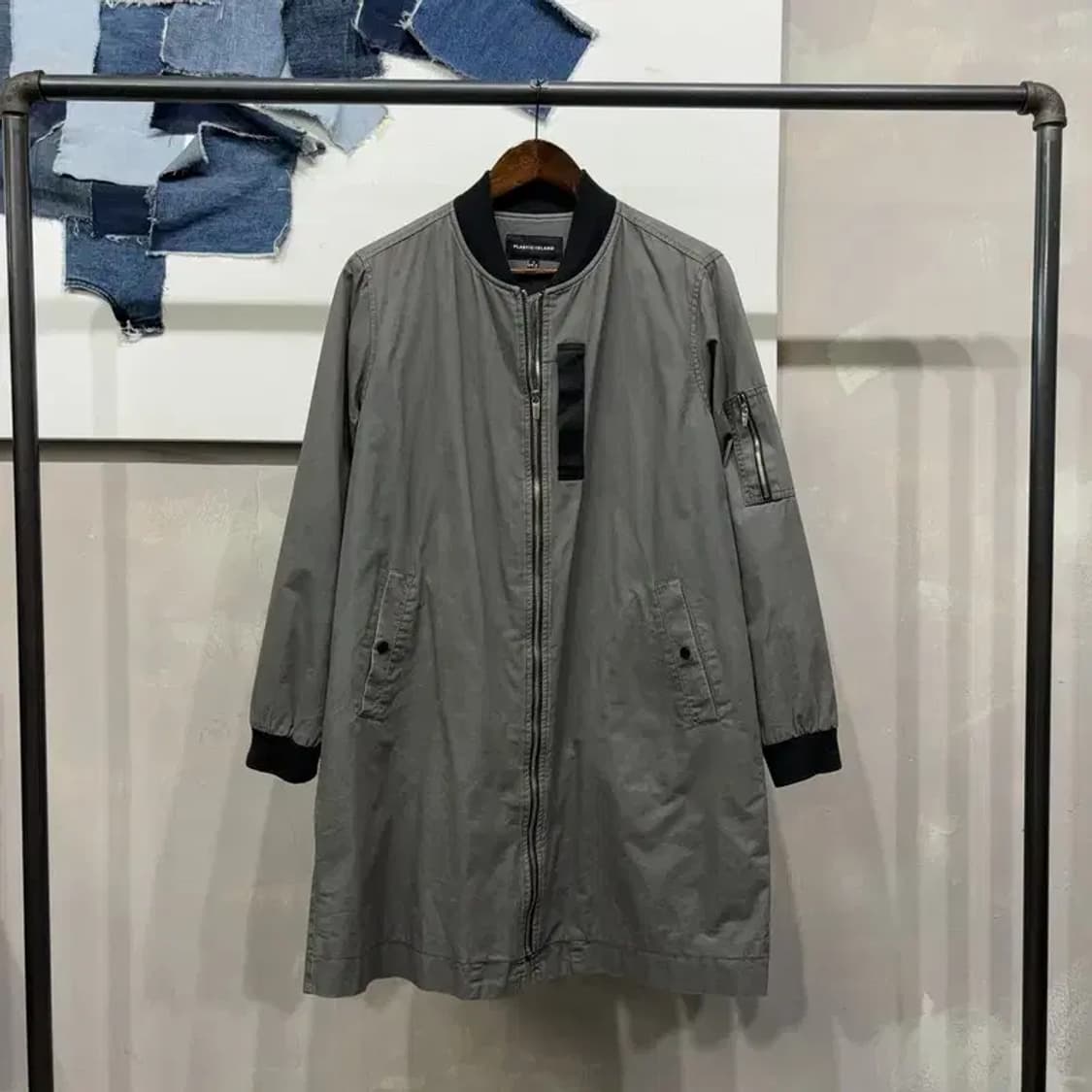 (95) 플라스틱아일랜드 여성 캐주얼 롱 블루종 자켓 상품이미지1