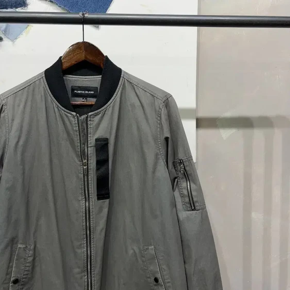 (95) 플라스틱아일랜드 여성 캐주얼 롱 블루종 자켓 상품이미지3