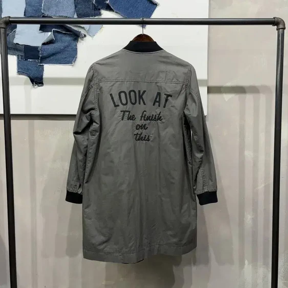 (95) 플라스틱아일랜드 여성 캐주얼 롱 블루종 자켓 상품이미지4