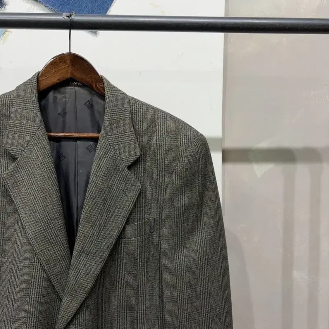 (105) 닥스 클래식 싱글 울 체크 블레이저 자켓 상품이미지3