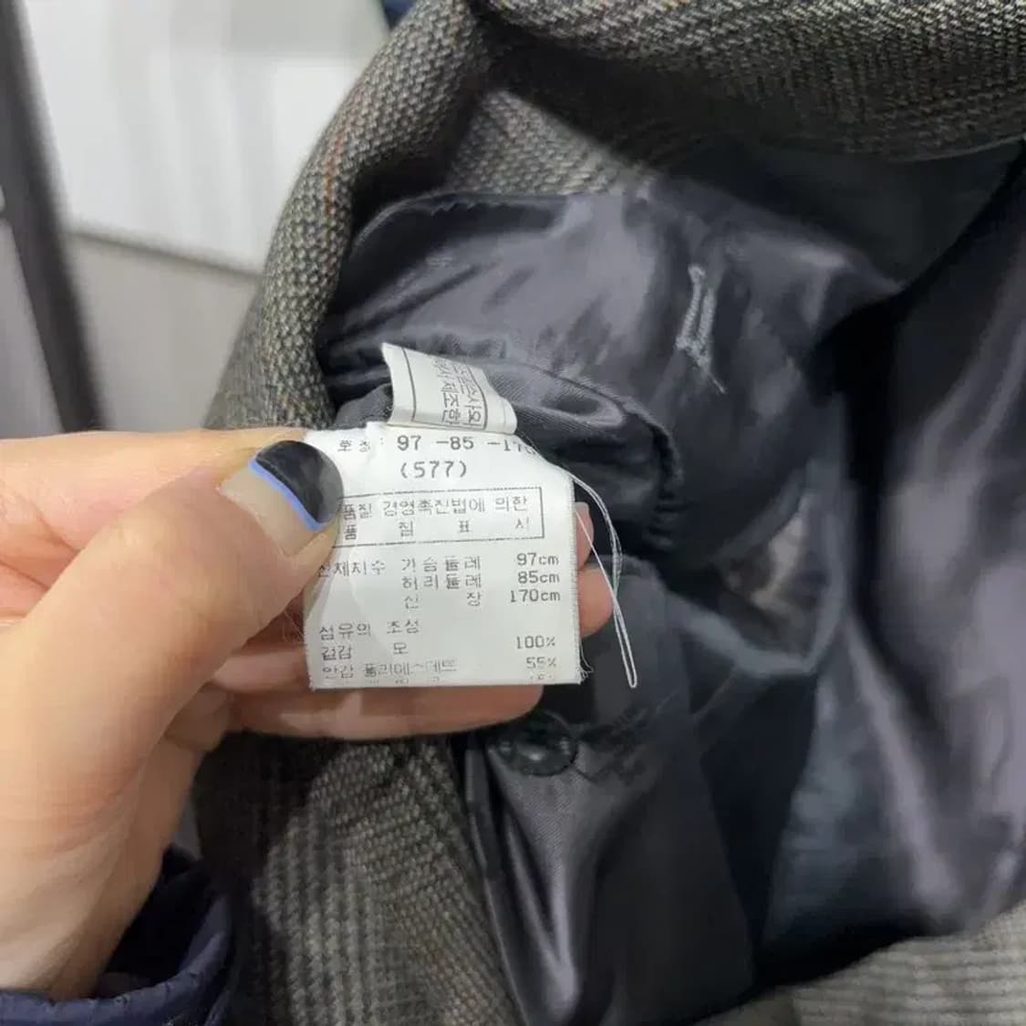 (105) 닥스 클래식 싱글 울 체크 블레이저 자켓 상품이미지6