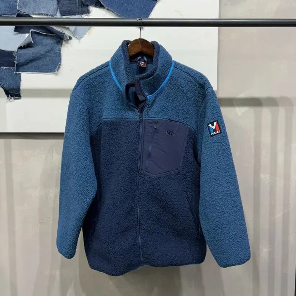 (110) 밀레 아웃도어 캐주얼 배색 뽀글이 후리스 자켓 상품이미지1