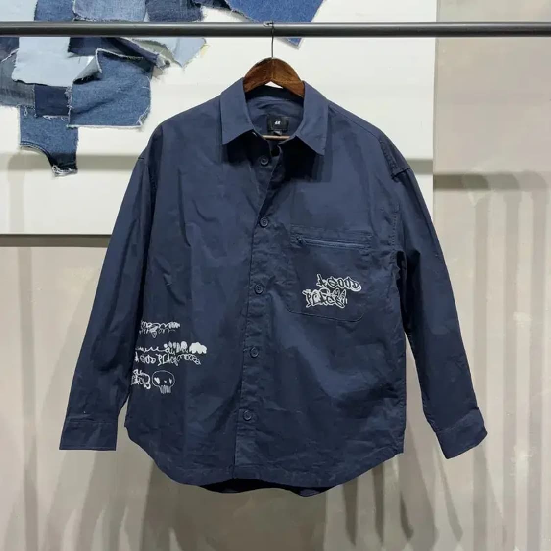 (100) H.M 흐앤므 캐주얼 프린팅 셔츠 남방 상품이미지1