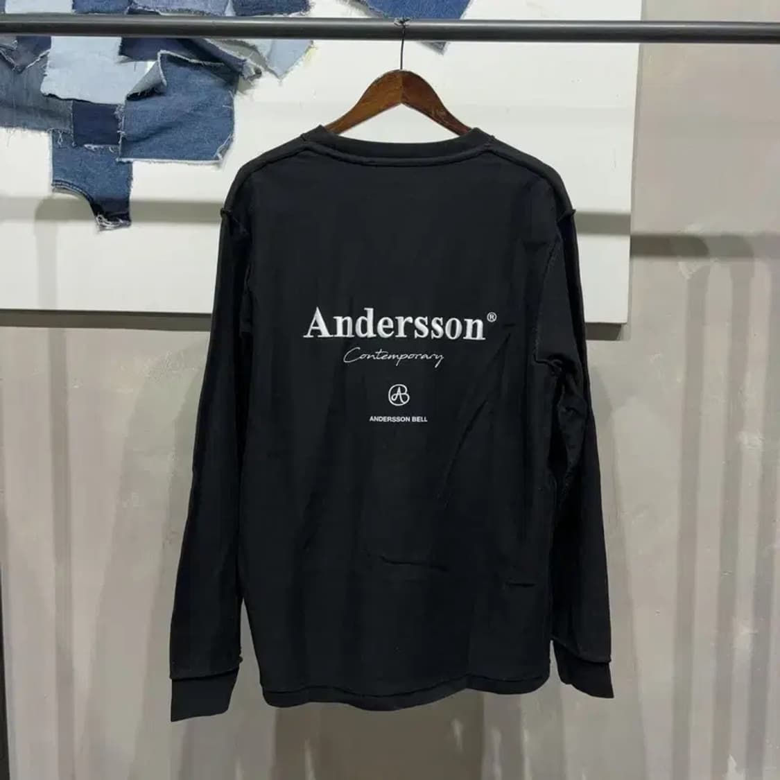 (100) 앤더슨벨 스트릿 캐주얼 로고 자수 긴팔 티 상품이미지4