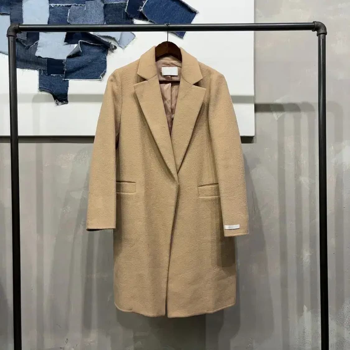 (80) SJSJ 여성 한섬 울 앙고라 싱글버튼 롱코트 상품이미지1