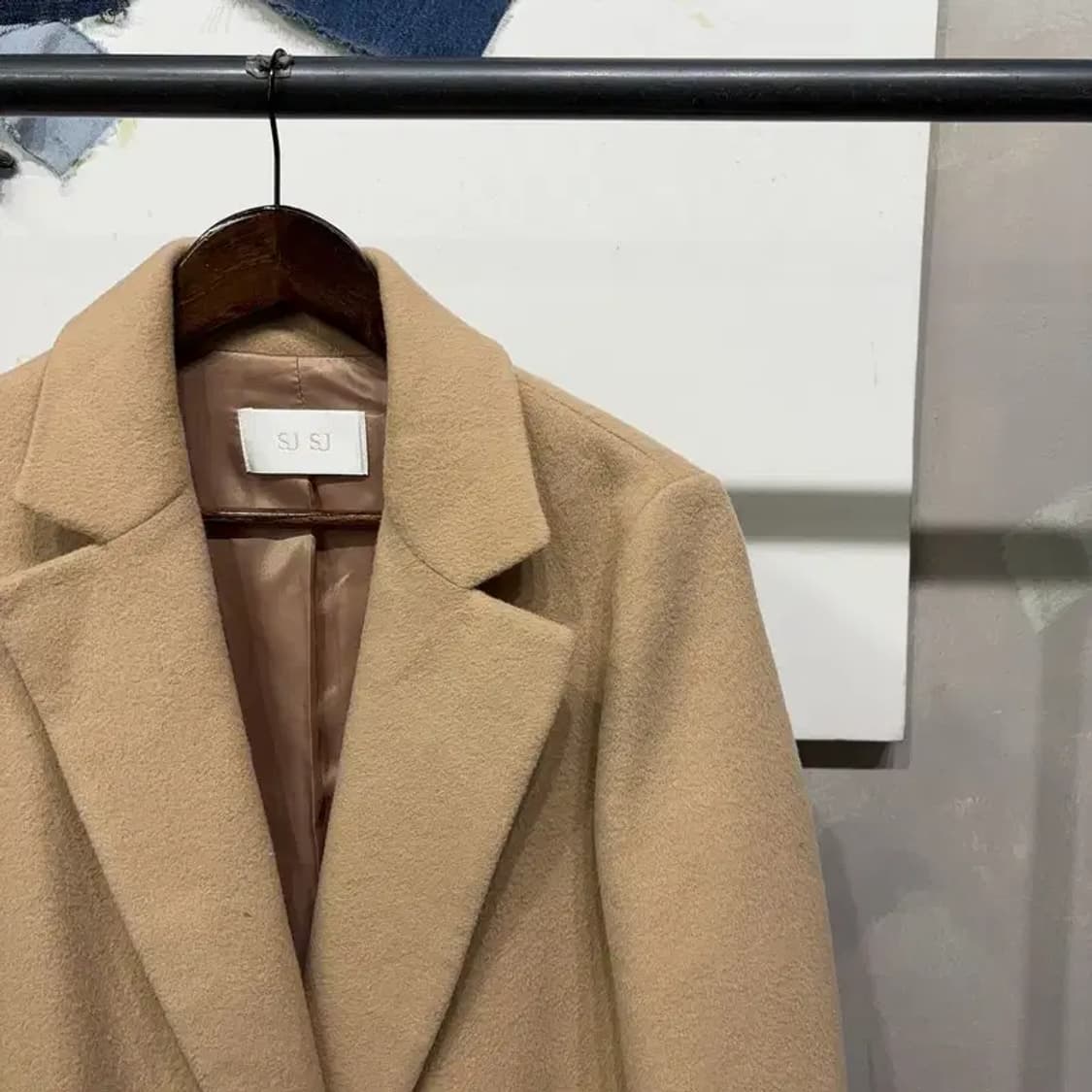 (80) SJSJ 여성 한섬 울 앙고라 싱글버튼 롱코트 상품이미지3