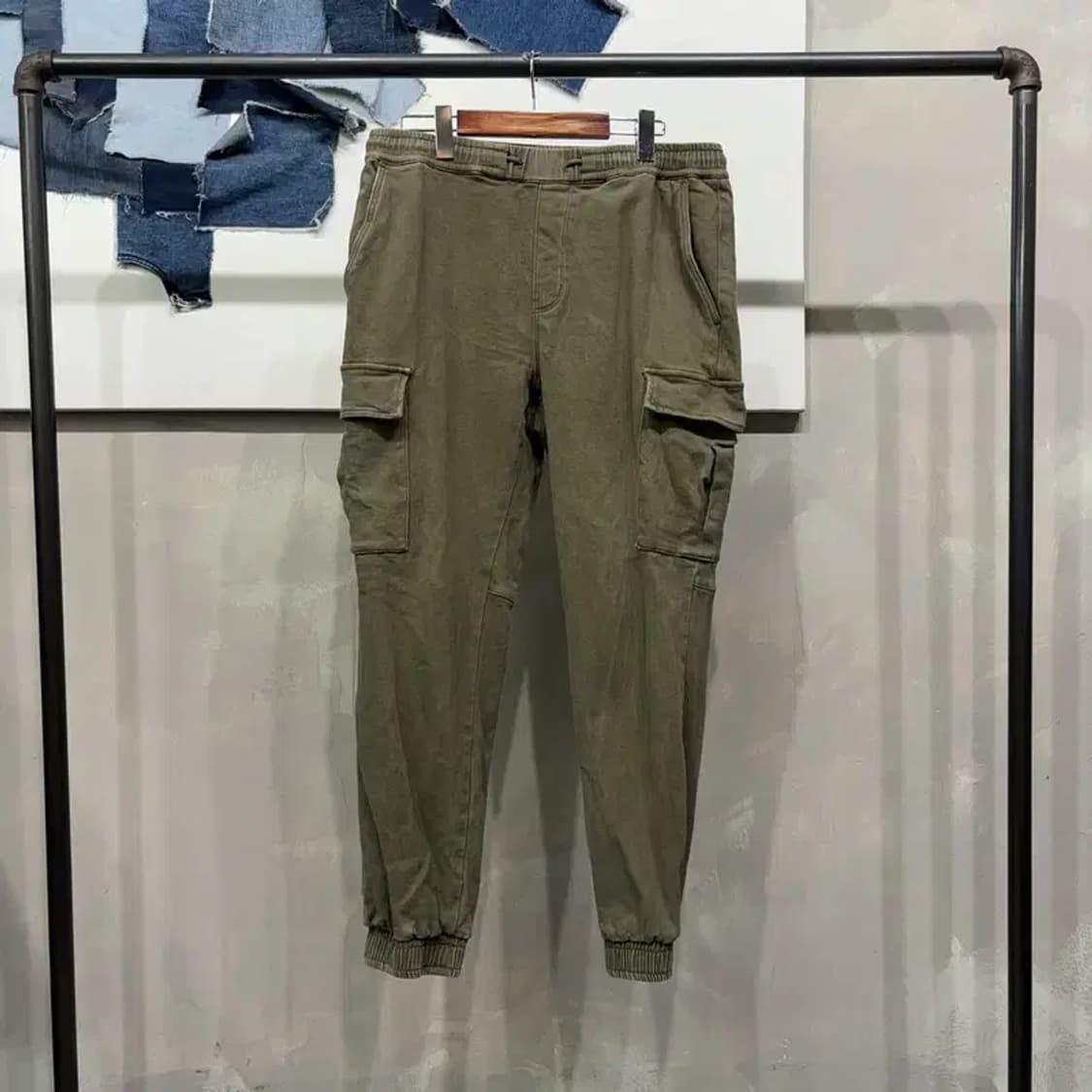 (32~34인치) 카이아크만 밀리터리 밴딩 카고 조거팬츠 바지 상품이미지1