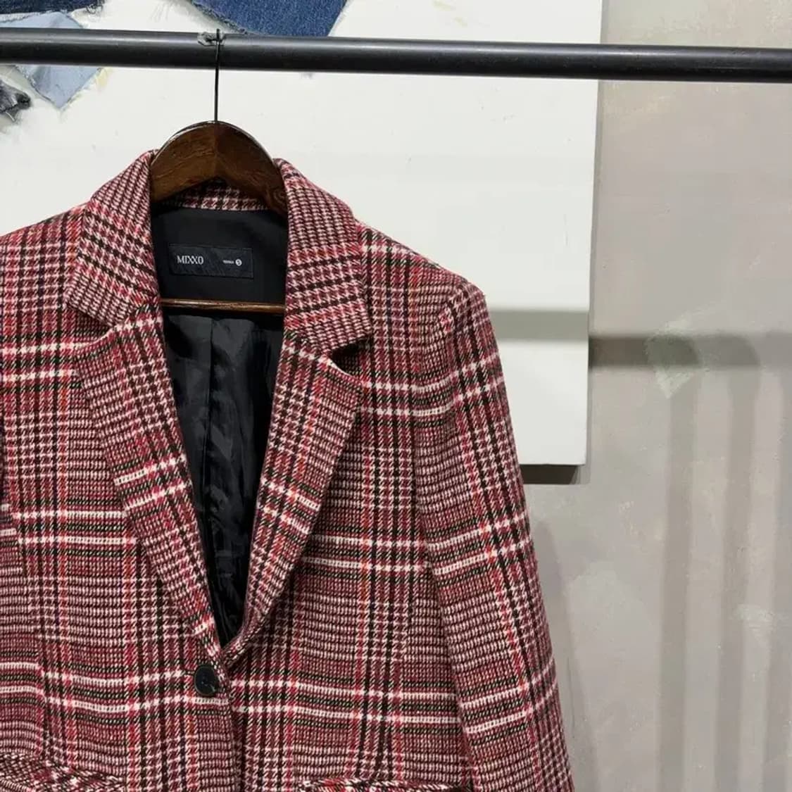 (85) 미쏘 여성 캐주얼 체크 싱글 울 블레이저 자켓 상품이미지3