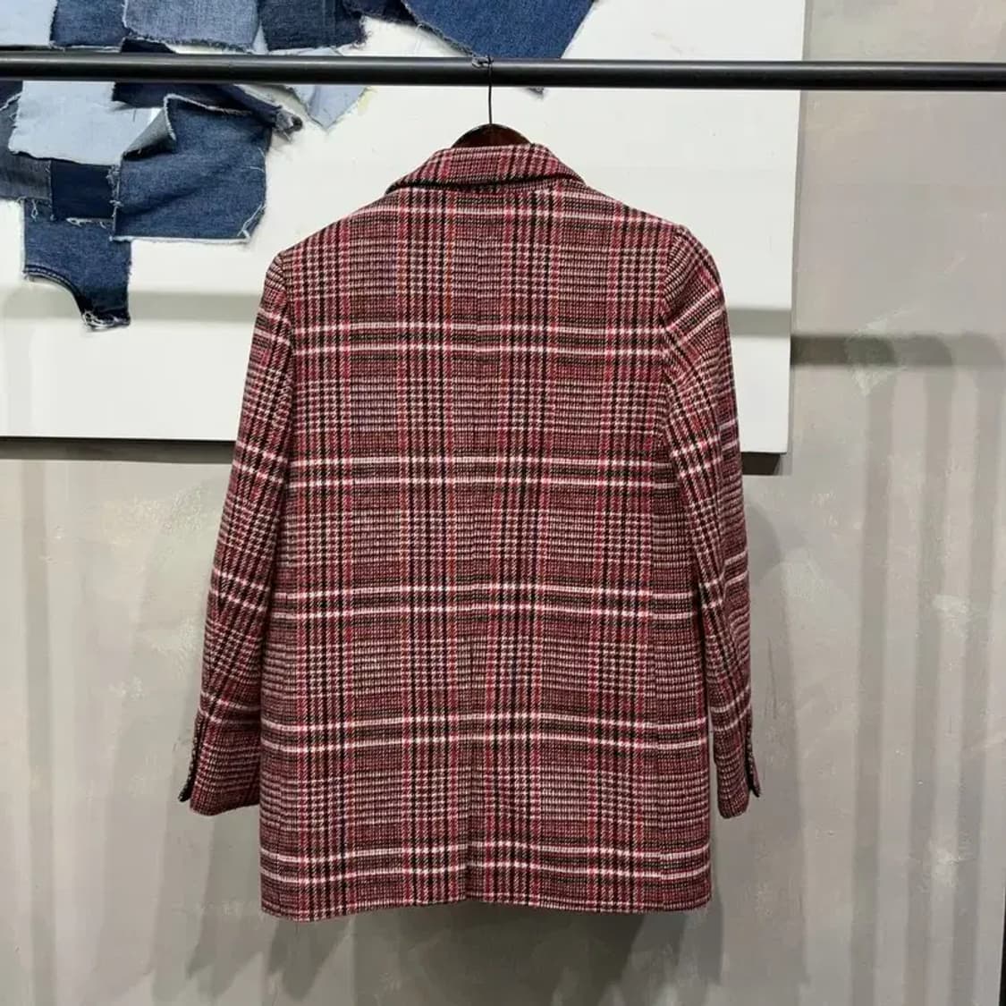 (85) 미쏘 여성 캐주얼 체크 싱글 울 블레이저 자켓 상품이미지4