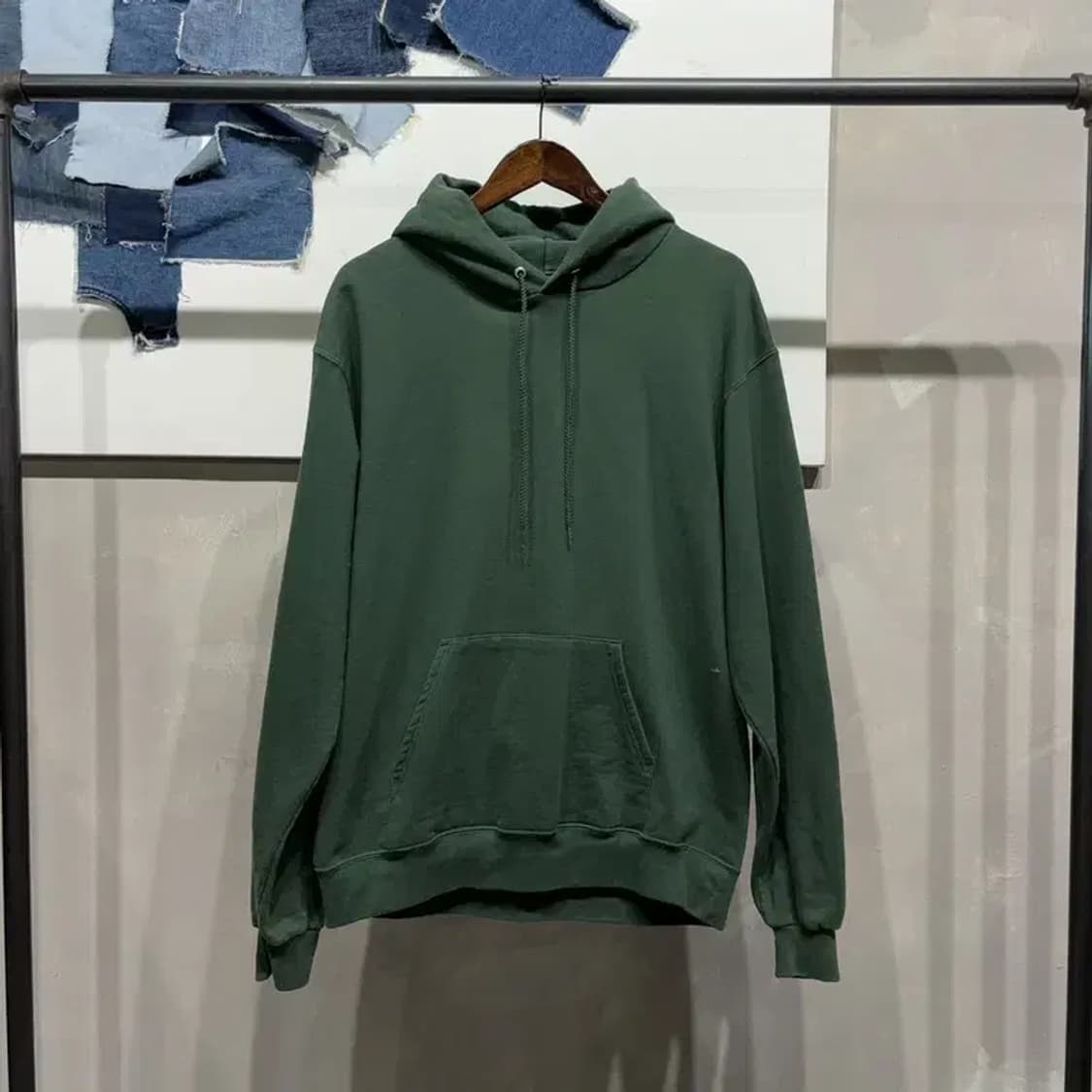 (105) 챔피온 스트릿 캐주얼 기모 그린 후드티 상품이미지1