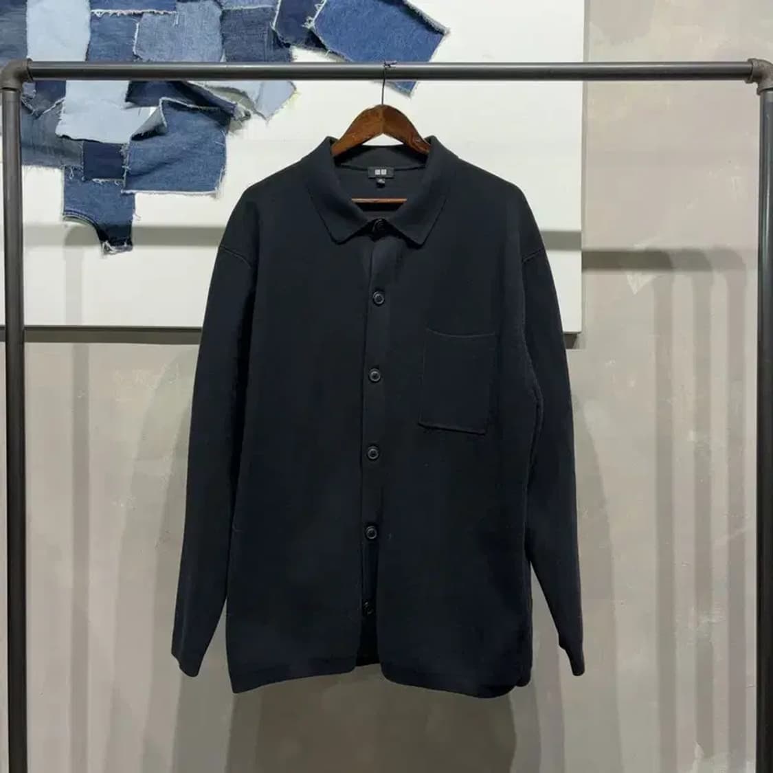 (115) 유니클로 캐주얼 카라 포켓 니트 가디건 상품이미지1