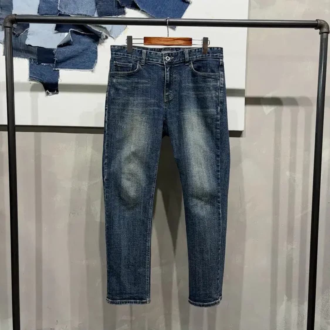 (32인치) 모디파이드 캐주얼 워싱 스판 진청바지 데님팬츠 상품이미지1