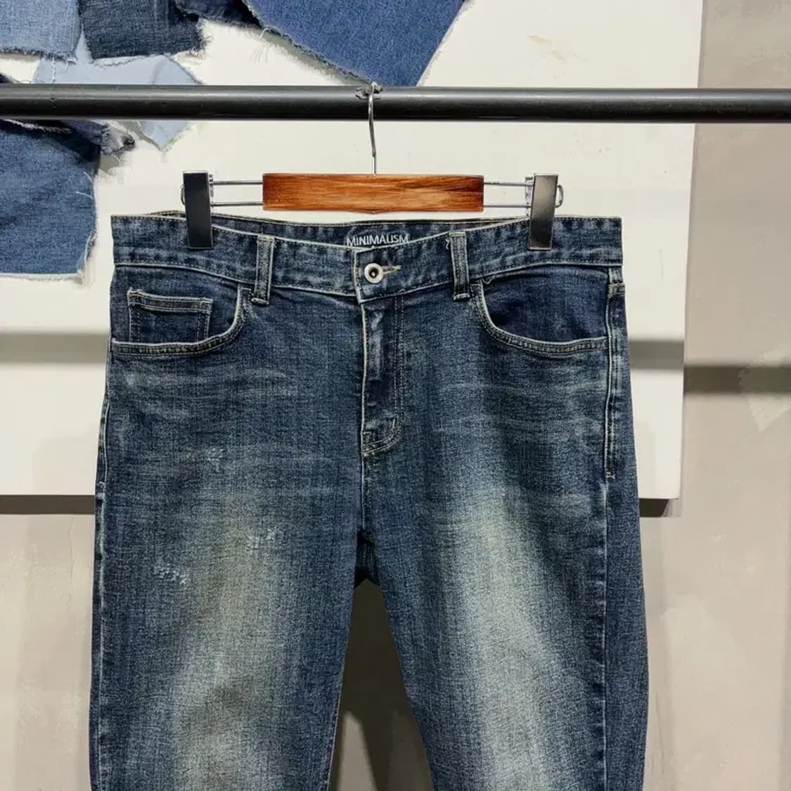 (32인치) 모디파이드 캐주얼 워싱 스판 진청바지 데님팬츠 상품이미지2