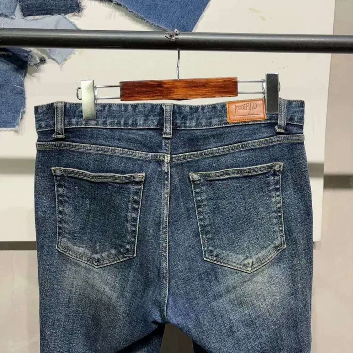 (32인치) 모디파이드 캐주얼 워싱 스판 진청바지 데님팬츠 상품이미지4