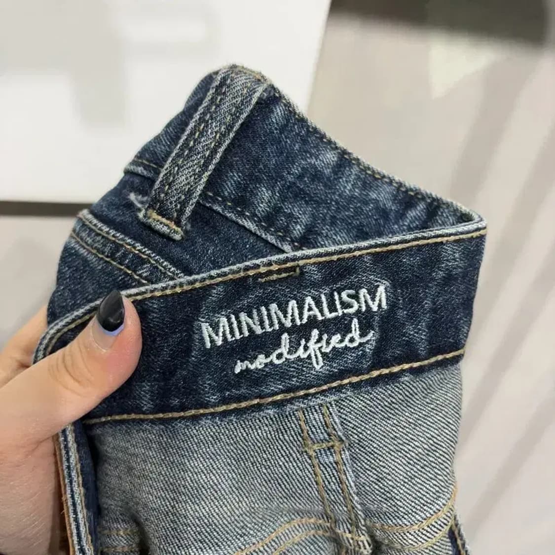 (32인치) 모디파이드 캐주얼 워싱 스판 진청바지 데님팬츠 상품이미지5