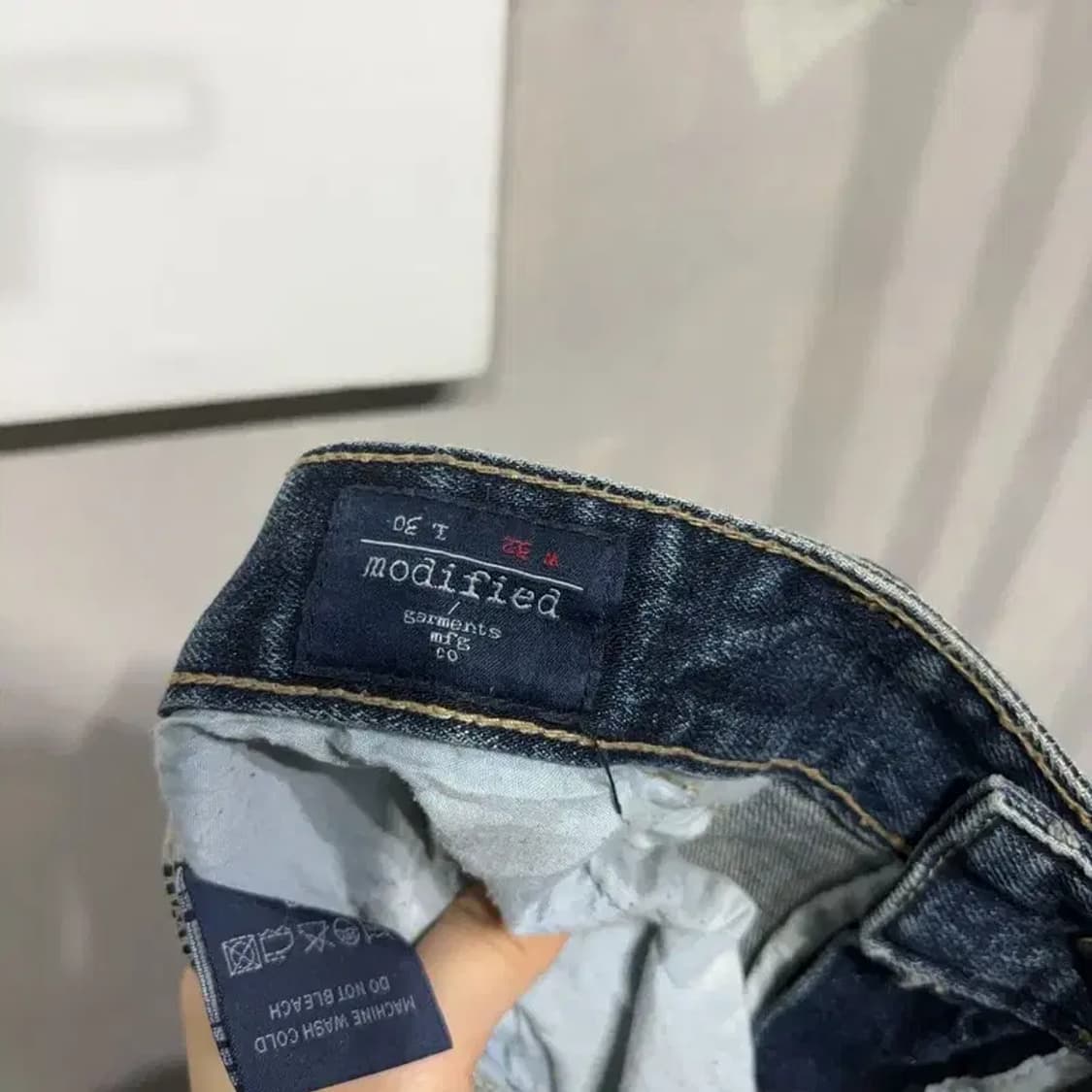 (32인치) 모디파이드 캐주얼 워싱 스판 진청바지 데님팬츠 상품이미지6