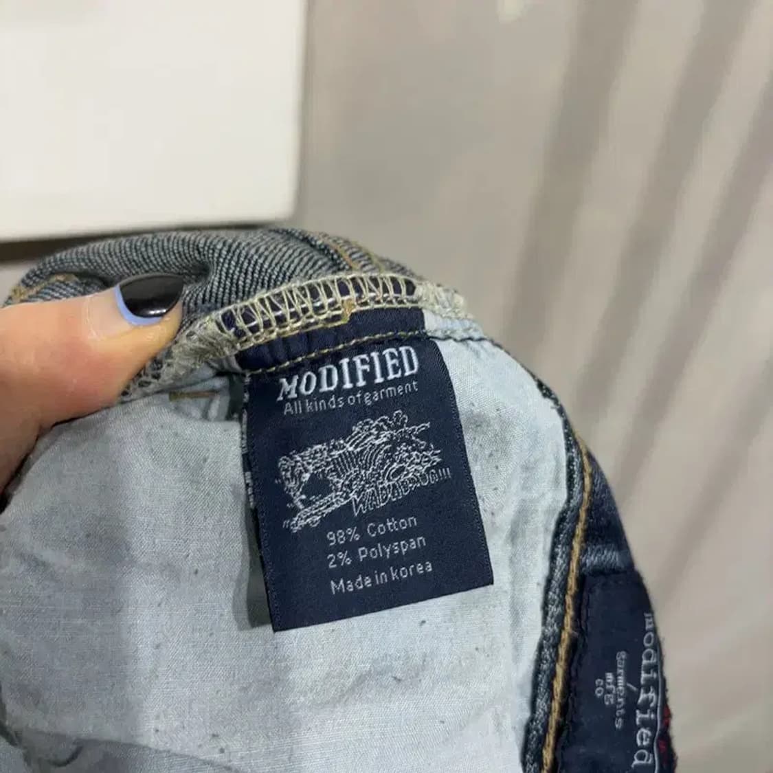 (32인치) 모디파이드 캐주얼 워싱 스판 진청바지 데님팬츠 상품이미지7