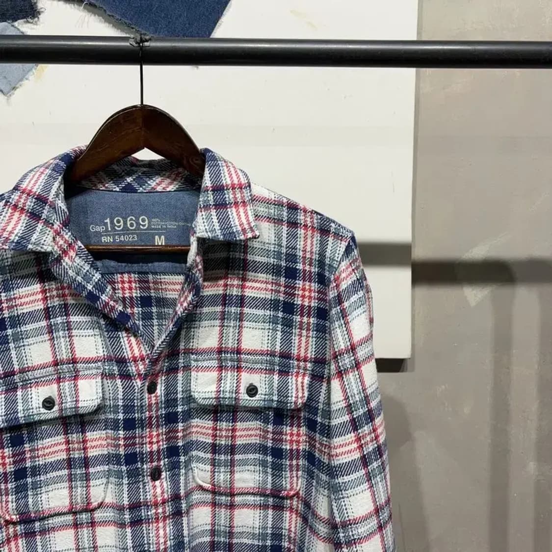 (100) GAP 갭 캐주얼 투포켓 체크 셔츠 남방 상품이미지3