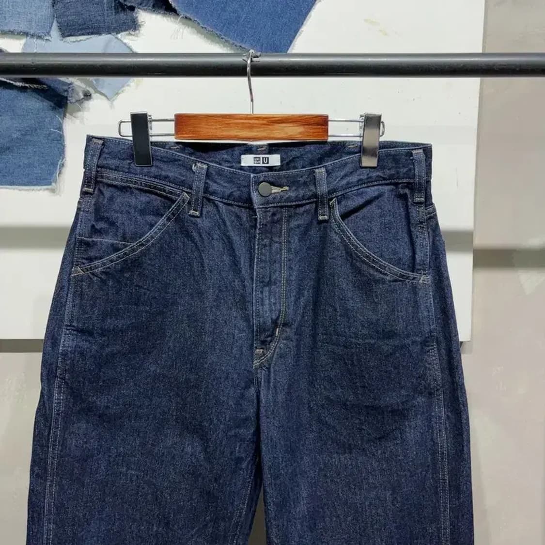 (31인치) 유니클로U 캐주얼 생지 진청바지 9부 데님팬츠 상품이미지2