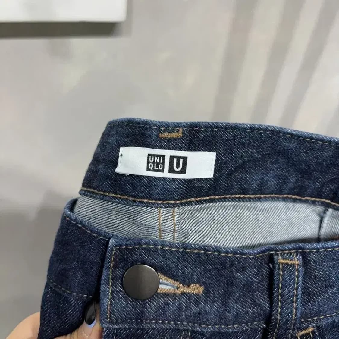 (31인치) 유니클로U 캐주얼 생지 진청바지 9부 데님팬츠 상품이미지5