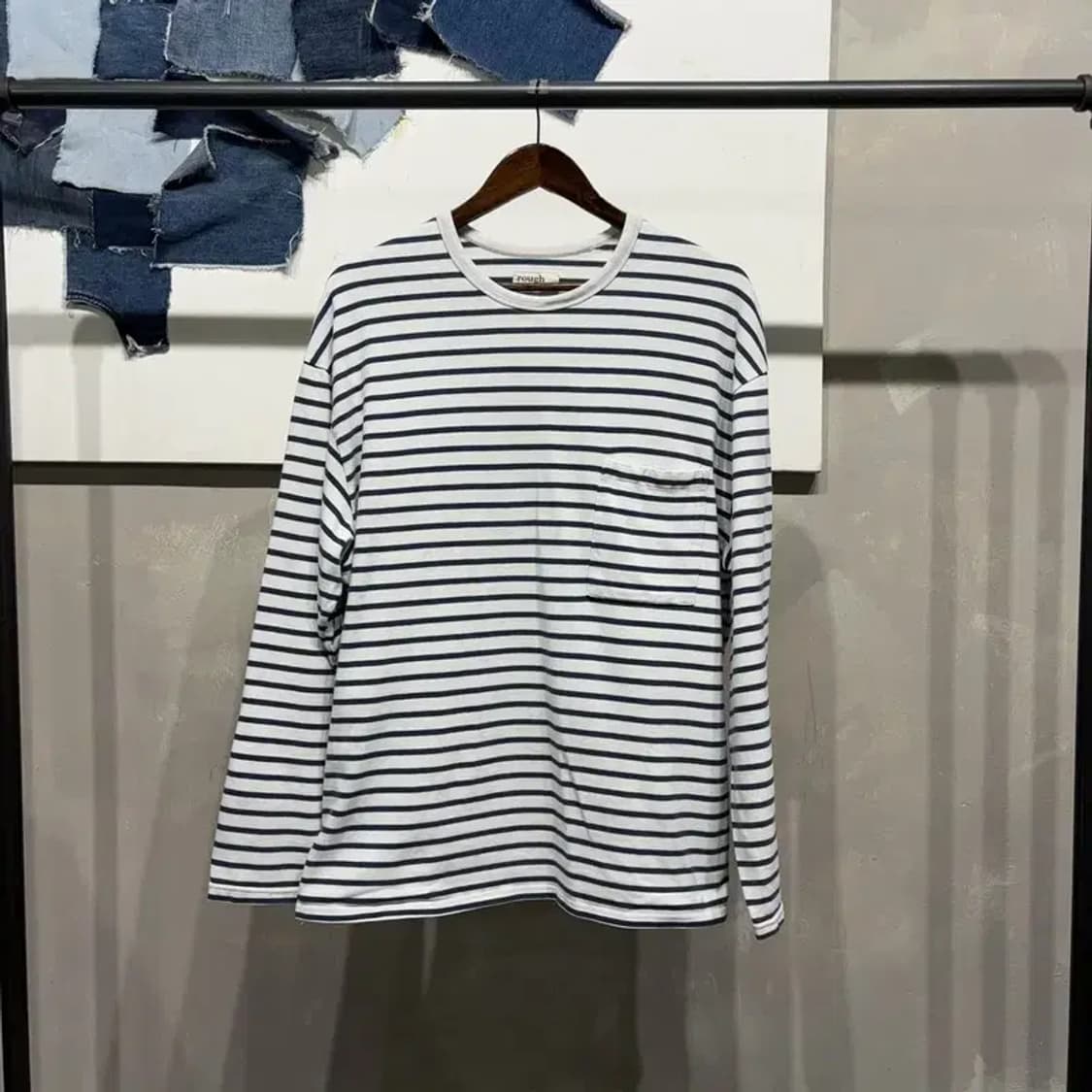 (105) 러프사이드 아메카지 빈티지 스트라이프 긴팔 티 상품이미지1