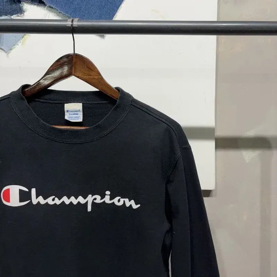 (100) 챔피온 스트릿 캐주얼 로고 프린팅 맨투맨 긴팔 티 상품이미지3