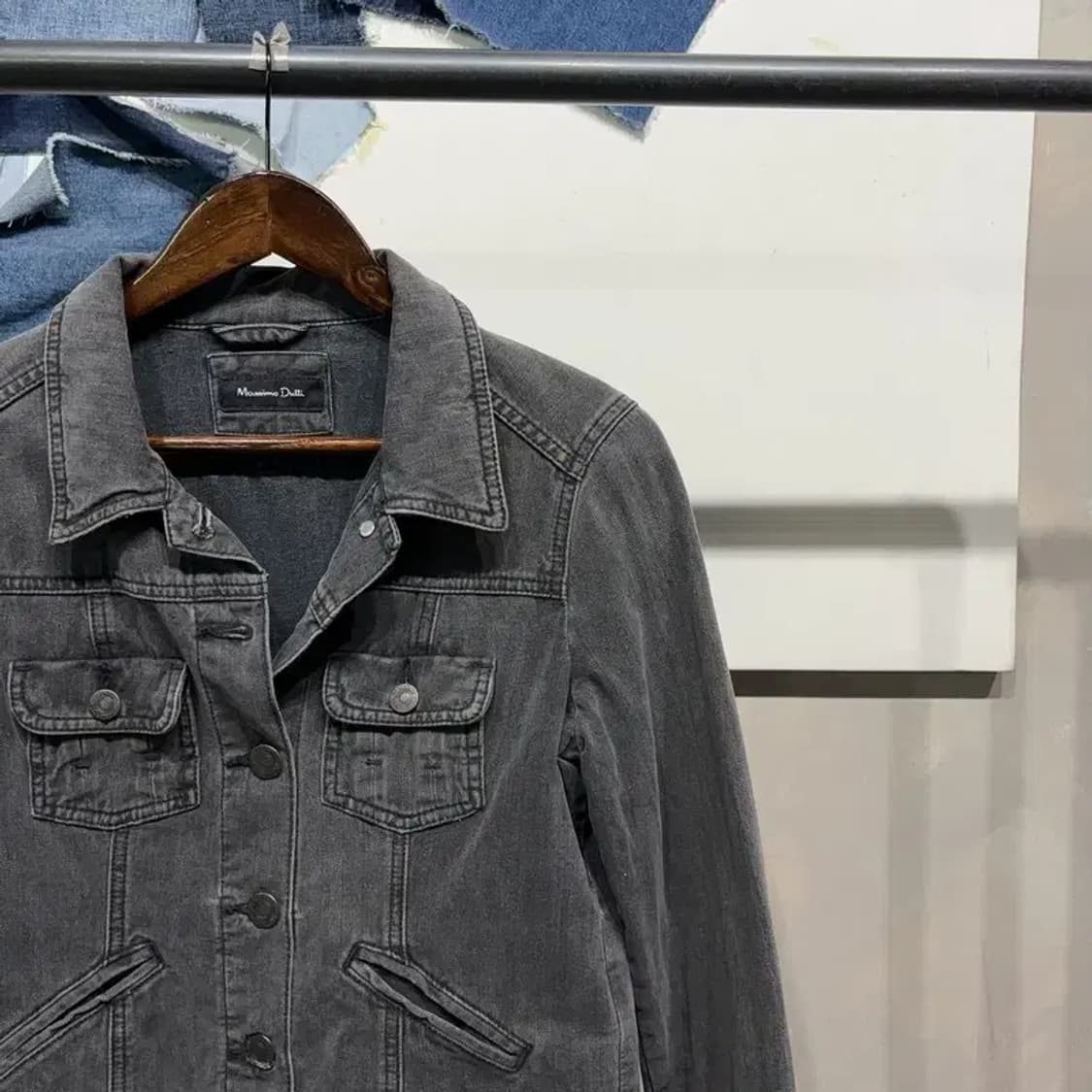 (95) 마시모두띠 여성 캐주얼 데님 트러커 흑청자켓 상품이미지3