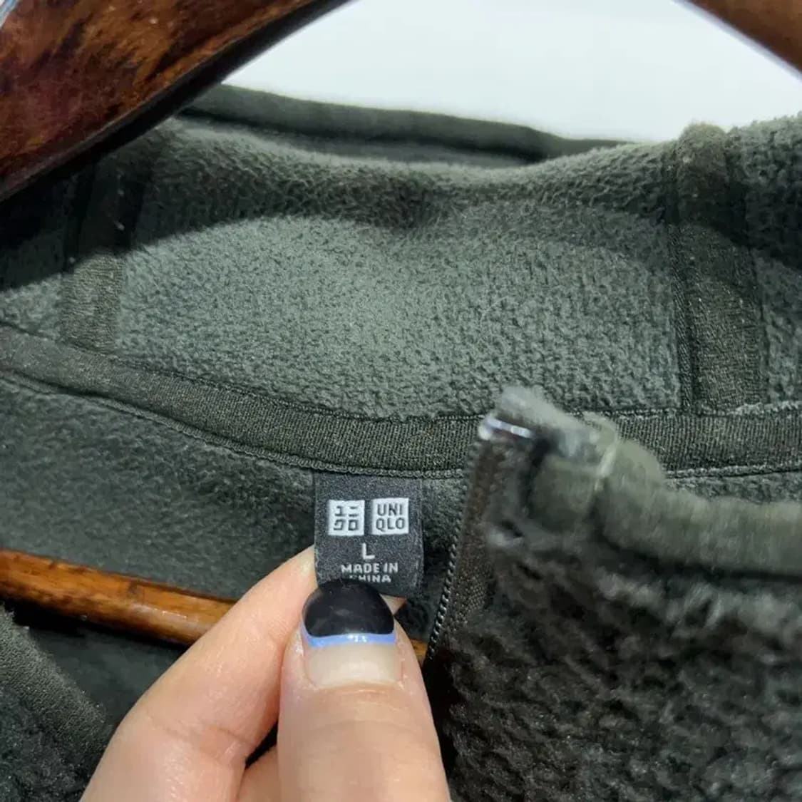 (100) 유니클로 캐주얼 양털 뽀글이 반팔 후리스 자켓 상품이미지3