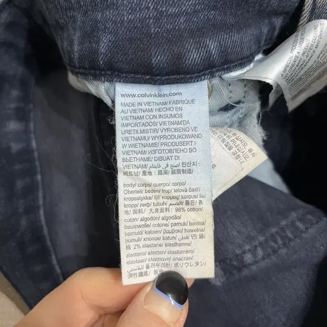 (32인치) 캘빈클라인 CK 워싱 스판 9부 진청바지 데님팬츠 상품이미지6