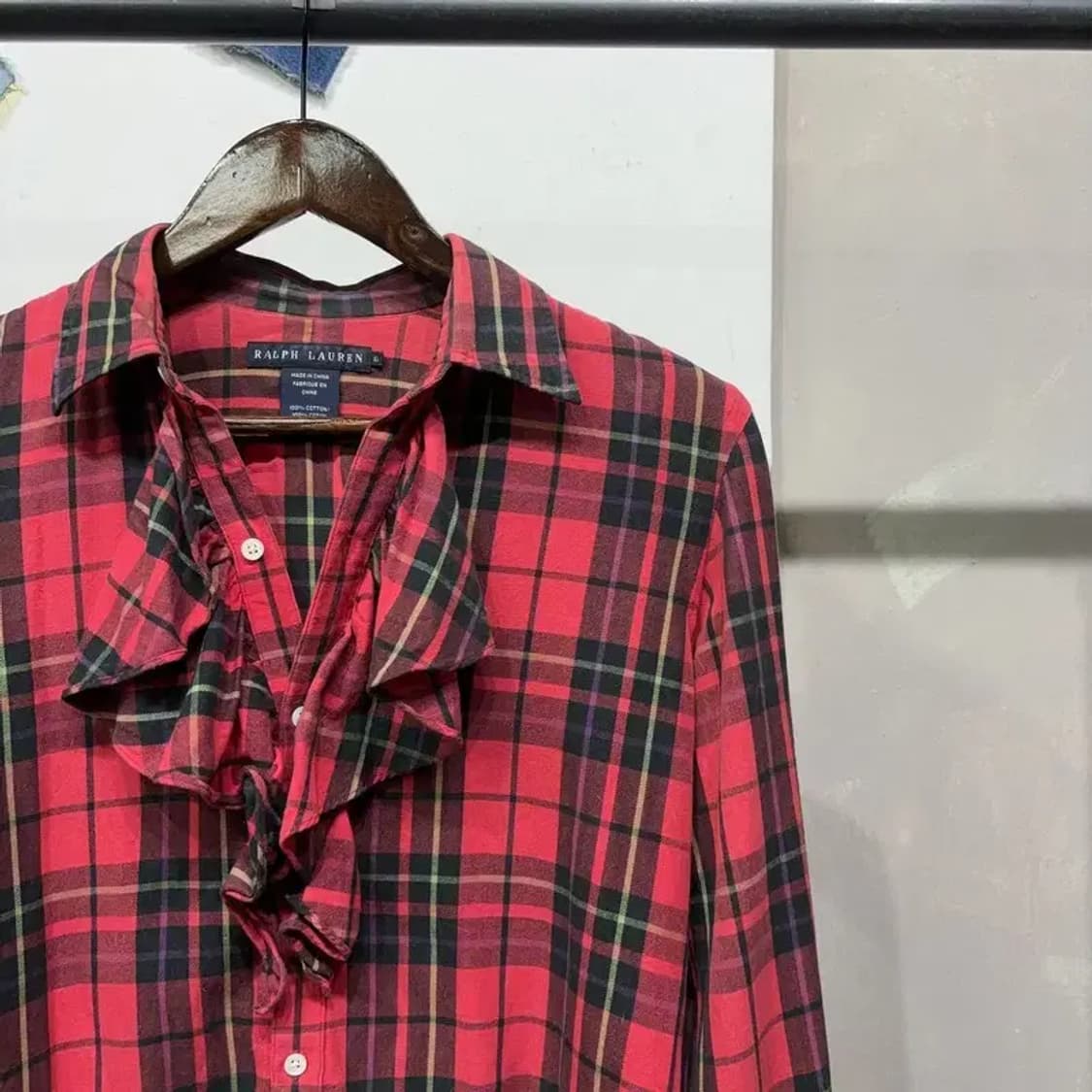 (95) 랄프로렌 여성 캐주얼 체크 프릴 셔츠 남방 상품이미지4