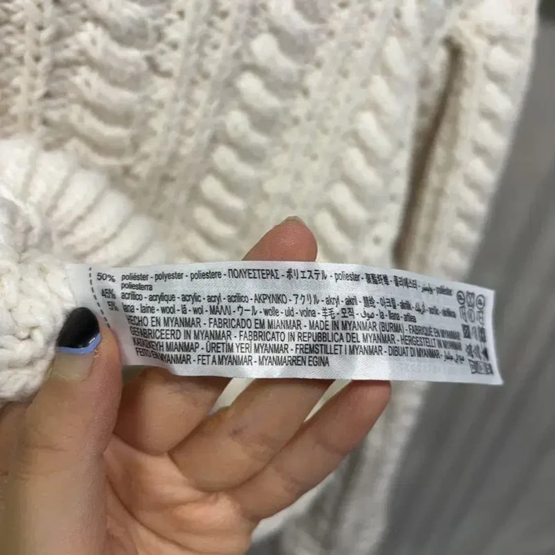 (95) 자라 ZARA 여성 울 꽈배기 케이블 크롭 카라 니트 상품이미지5