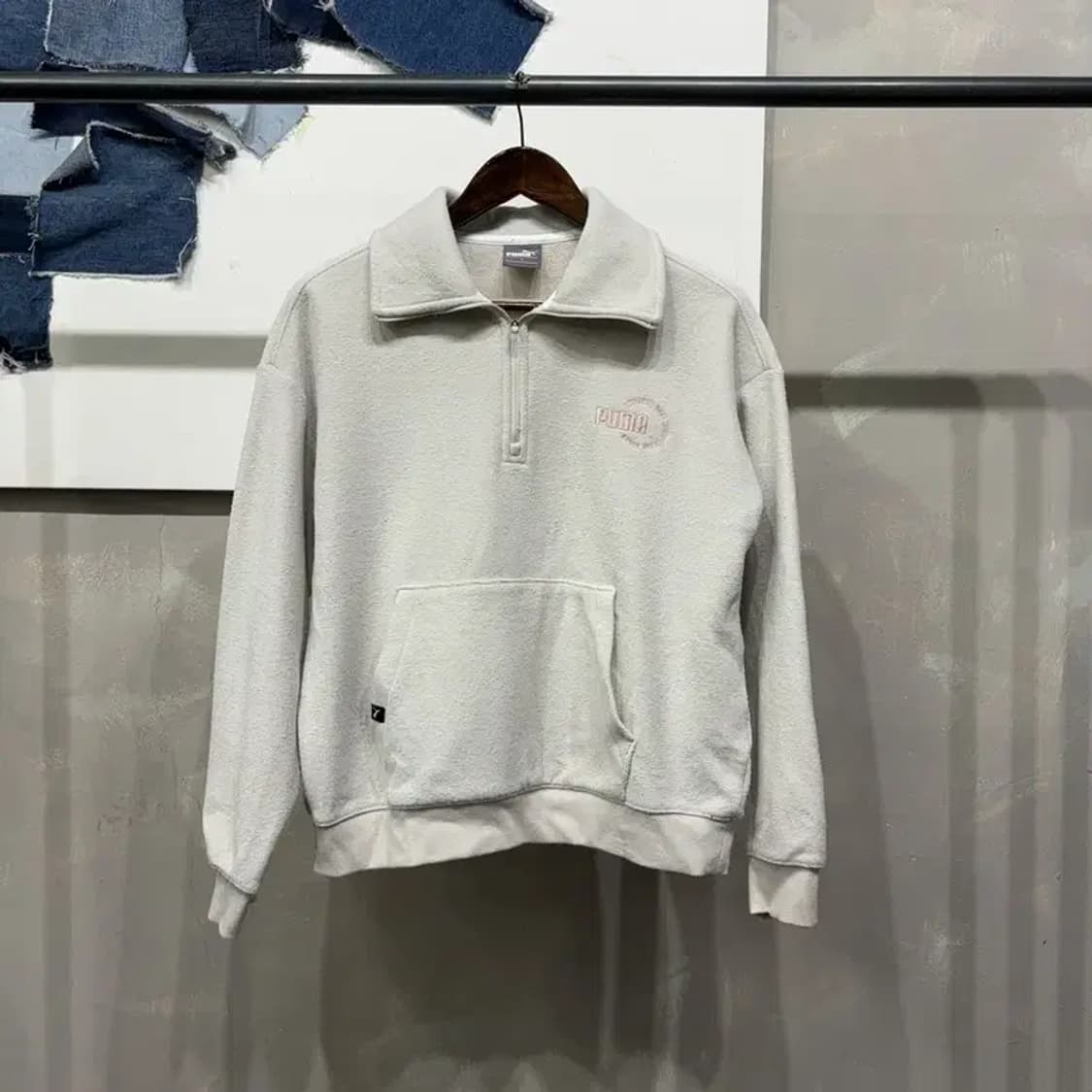 (95) 퓨마 여성 캐주얼 기모 반집업 맨투맨 긴팔 티 상품이미지1