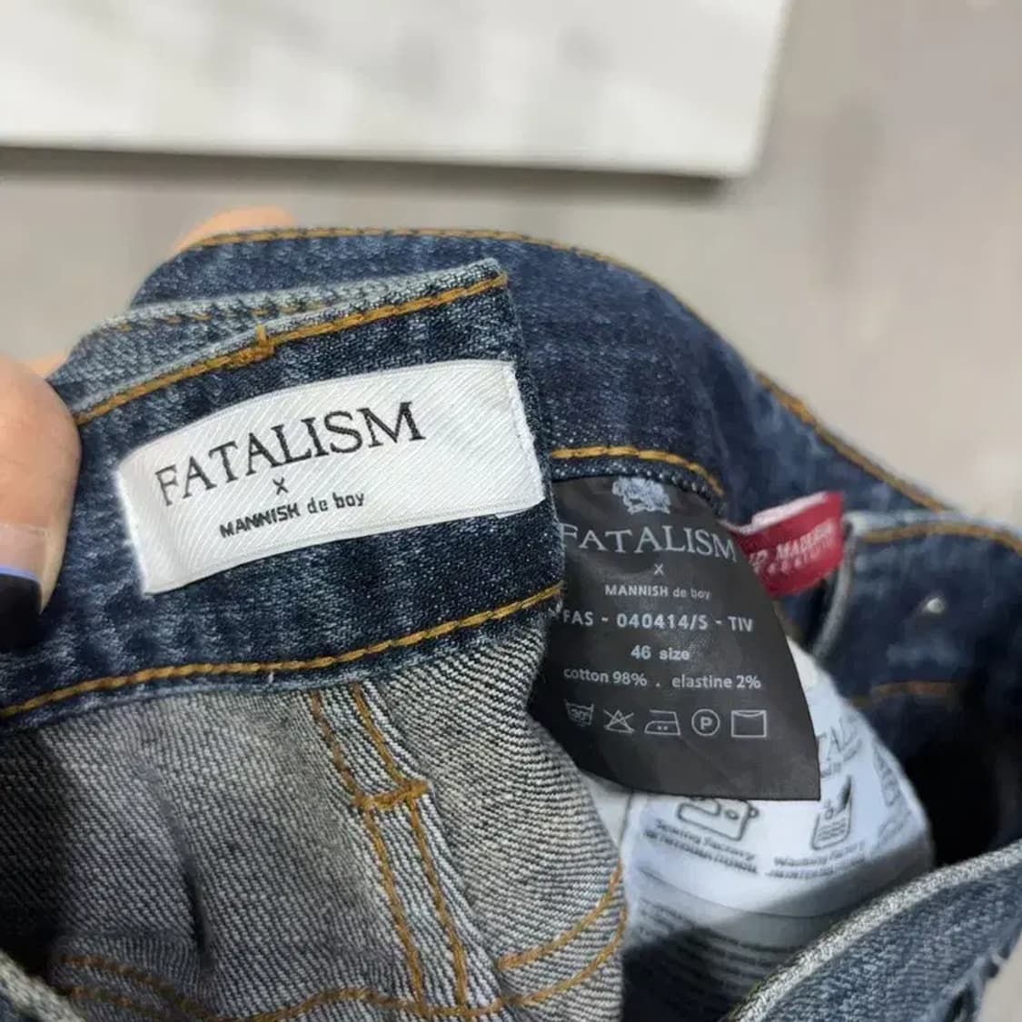 (30인치) 페이탈리즘 캐주얼 워싱 진청바지 데님팬츠 상품이미지5