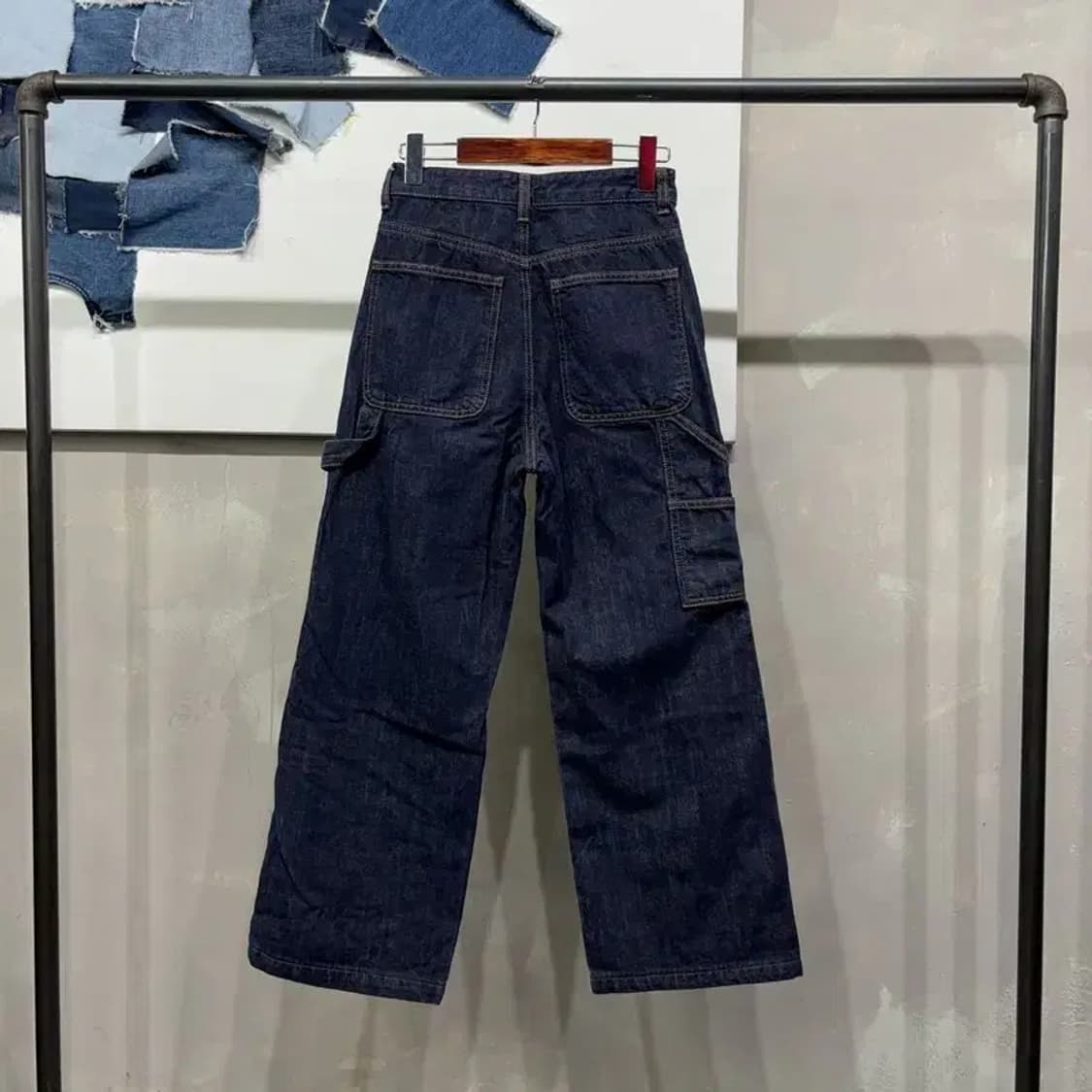(24인치) 에잇세컨즈 여성 캐주얼 생지 진청바지 카펜터 데님팬츠 상품이미지3