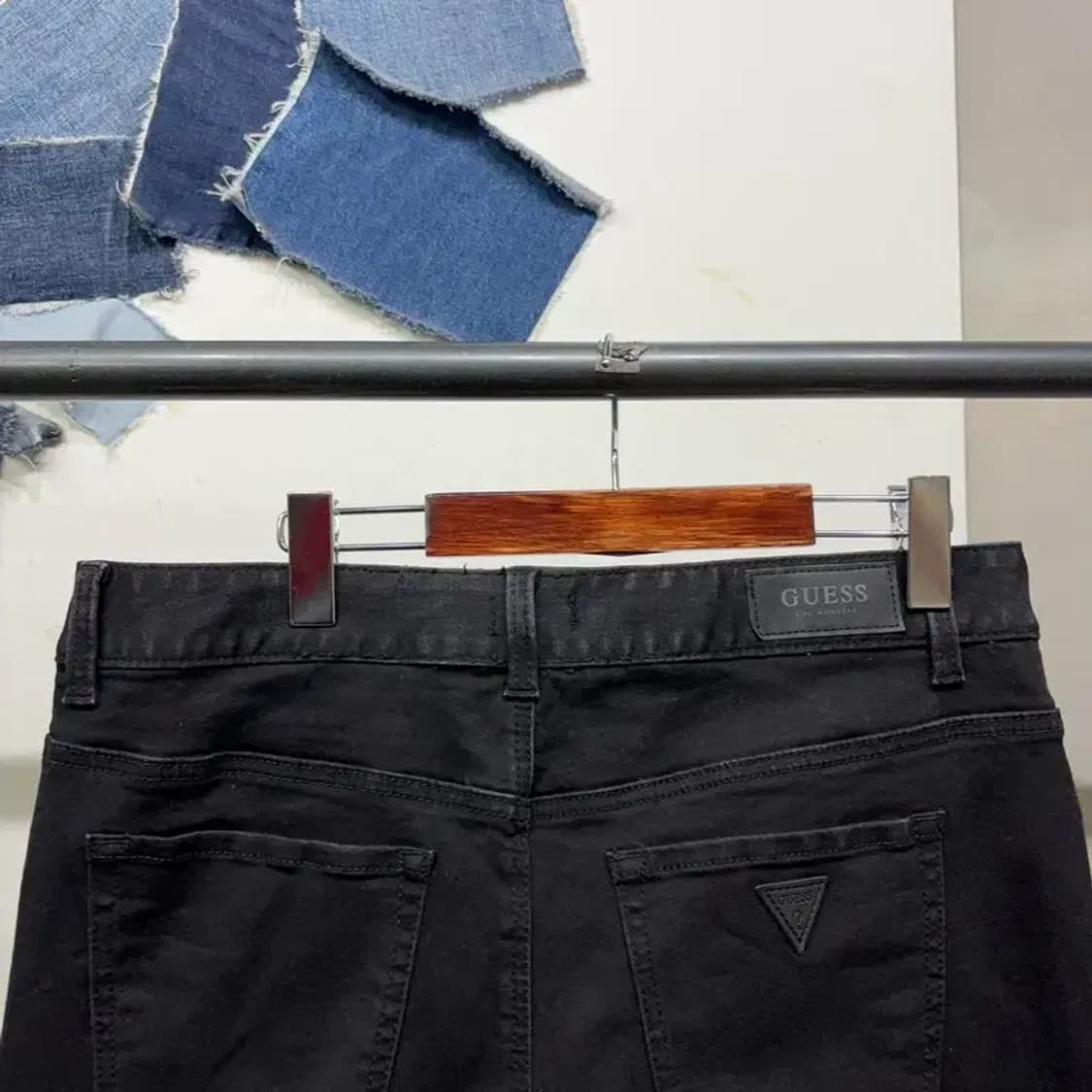 (34인치) 게스 캐주얼 스판 흑청바지 블랙진 데님팬츠 상품이미지4