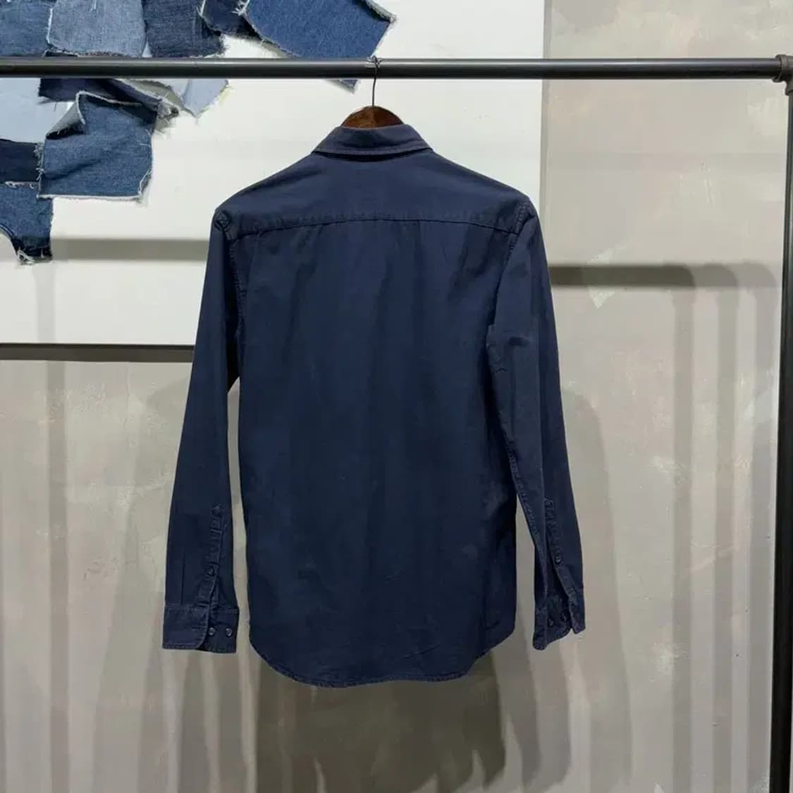 (95) 헤지스 클래식 캐주얼 슬림핏 네이비 셔츠 남방 상품이미지4