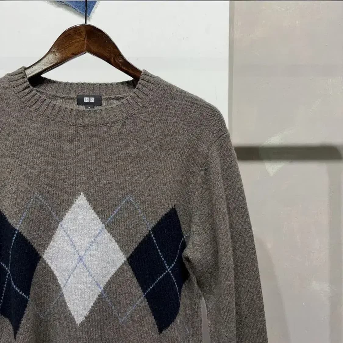 (95) 유니클로 캐주얼 아가일 울 니트 상품이미지3