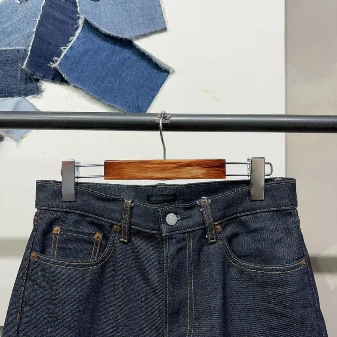 (28인치) 유니클로 캐주얼 셀비지 생지 진청바지 데님팬츠 상품이미지2