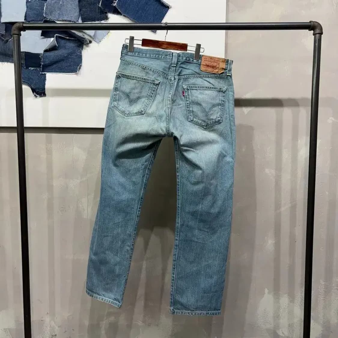 (34인치) 리바이스 501 빈티지 블랭크탭 워싱 청바지 데님팬츠 상품이미지3