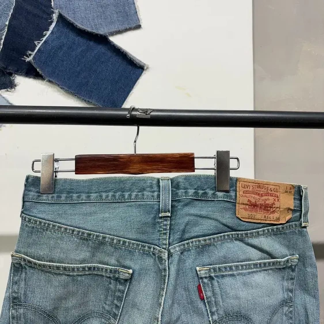 (34인치) 리바이스 501 빈티지 블랭크탭 워싱 청바지 데님팬츠 상품이미지4