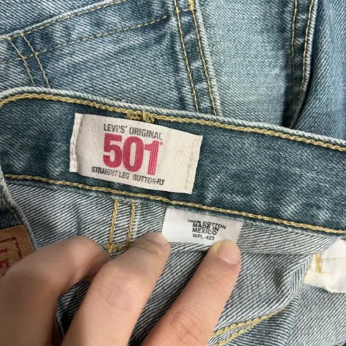 (34인치) 리바이스 501 빈티지 블랭크탭 워싱 청바지 데님팬츠 상품이미지5