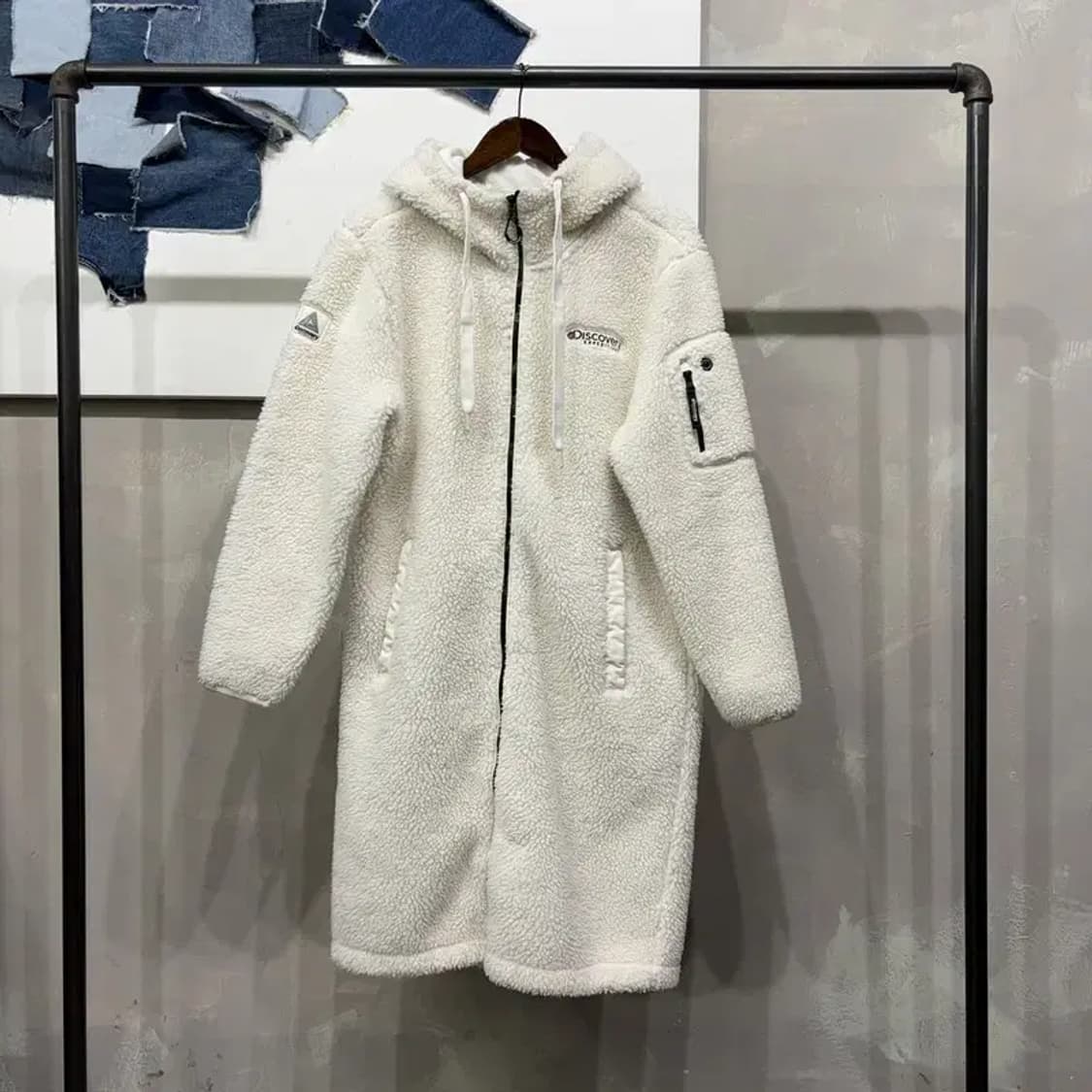 (95) 디스커버리 여성 캐주얼 뽀글이 투웨이 롱 후리스 자켓 상품이미지1