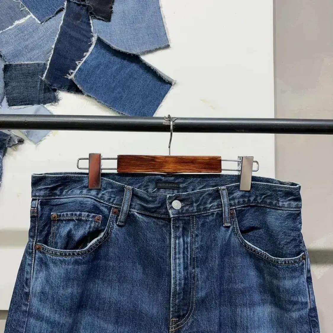 (35인치) 유니클로 빈티지 워싱 진청바지 데님팬츠 상품이미지2