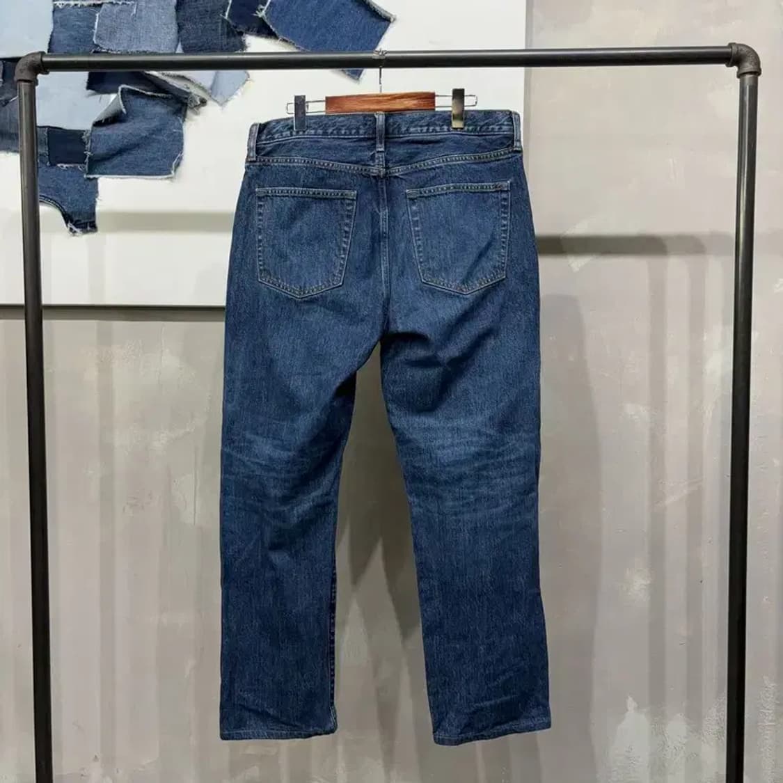 (35인치) 유니클로 빈티지 워싱 진청바지 데님팬츠 상품이미지3