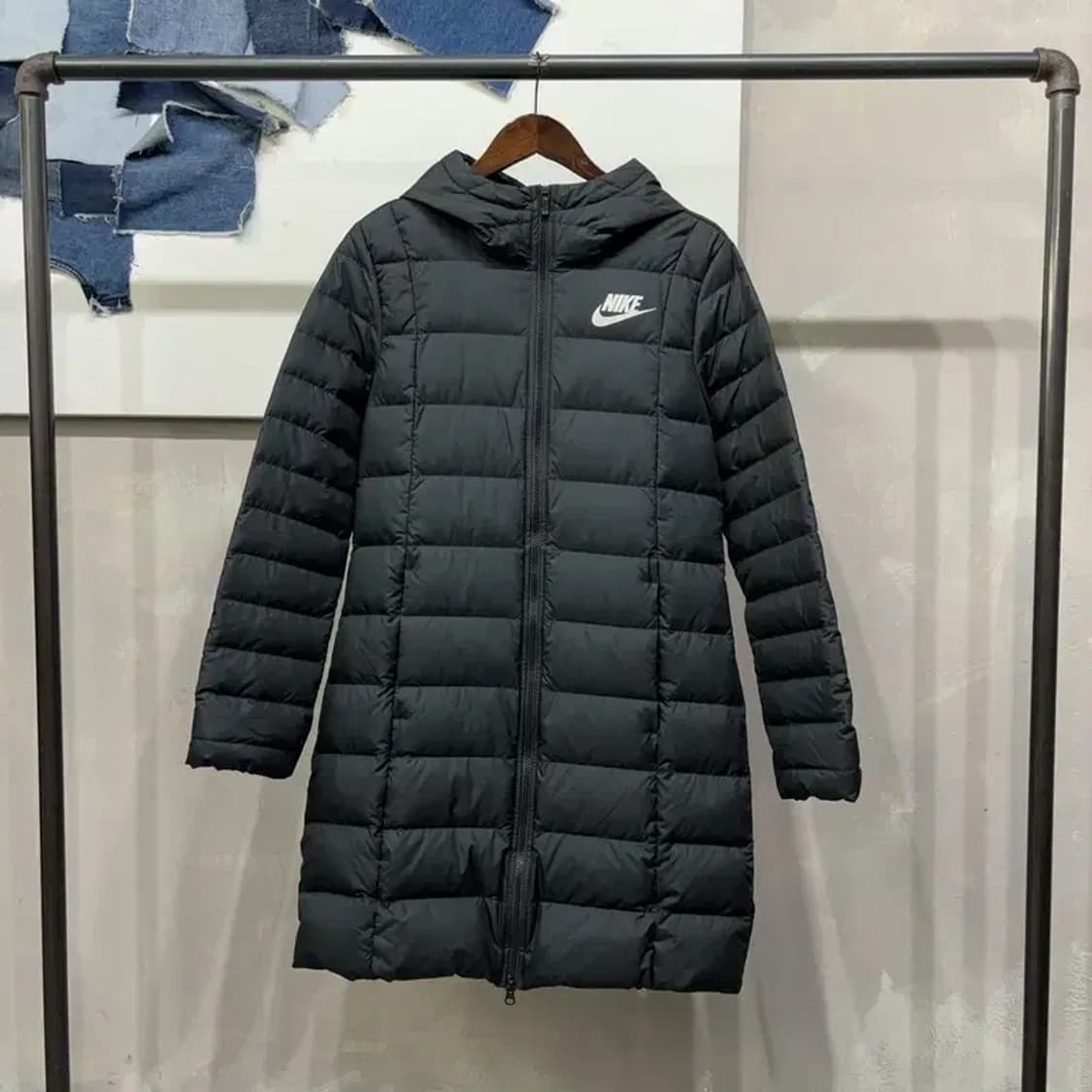 (90) 나이키 여성 스포츠 캐주얼 덕다운 오리털 롱패딩 상품이미지1